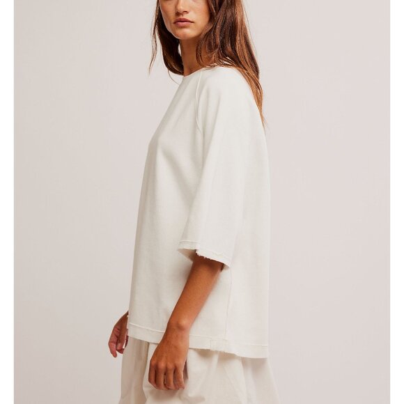 Free People White Short Sleeve Tee NWT - Picture 2 of 5